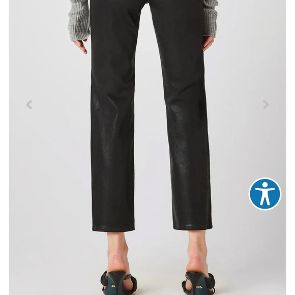 Hudson Noa Mid-Rise Crop Black Coated Jeans Size 25 - Picture 4 of 10